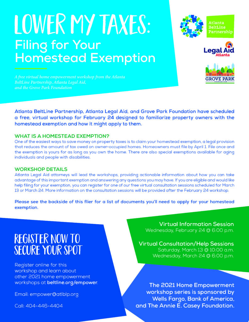 Emption Flyer Lower My Property Taxes: Filing for Homestead Exemption - Atlanta Land ...